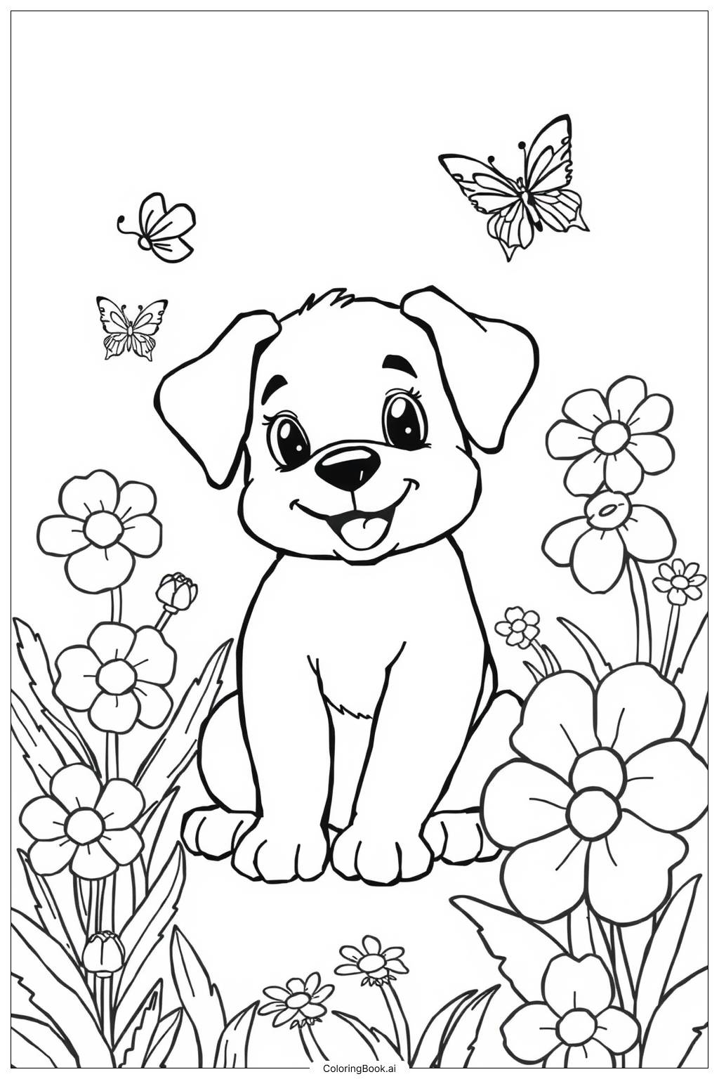 puppy-and-child-on-a-picnic-coloring-page-free-pdf-png-printable