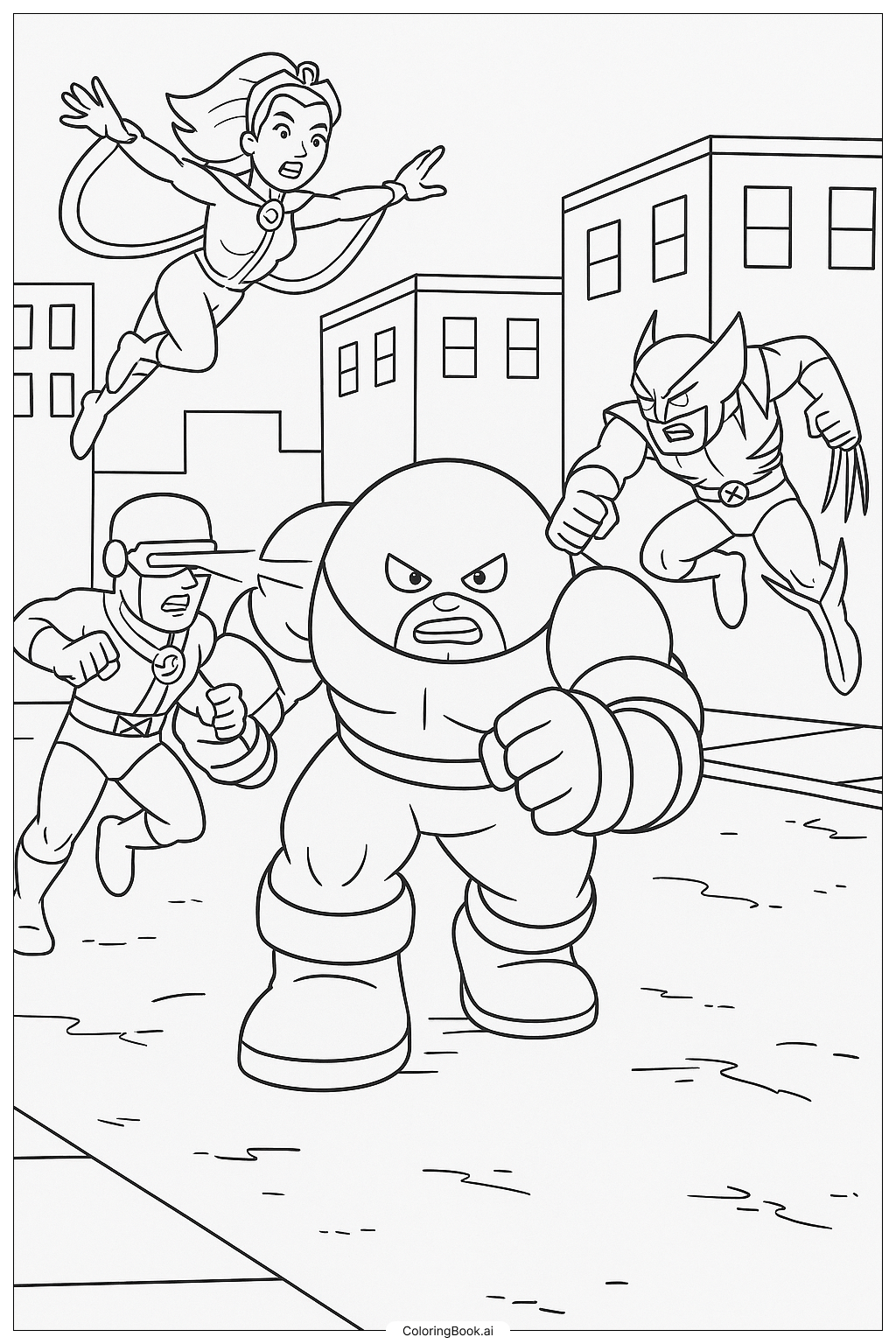 Trang tô màu X-Men Đối Đầu Juggernaut