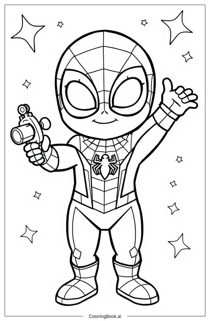  Página para colorear de Mini Baby Spider-Man2 