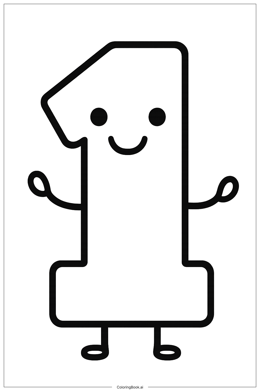  友善数字一填色页 