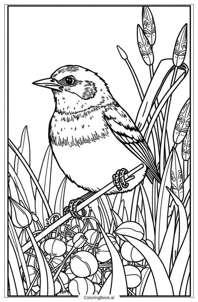  Realistic Bird2 Coloring Page 