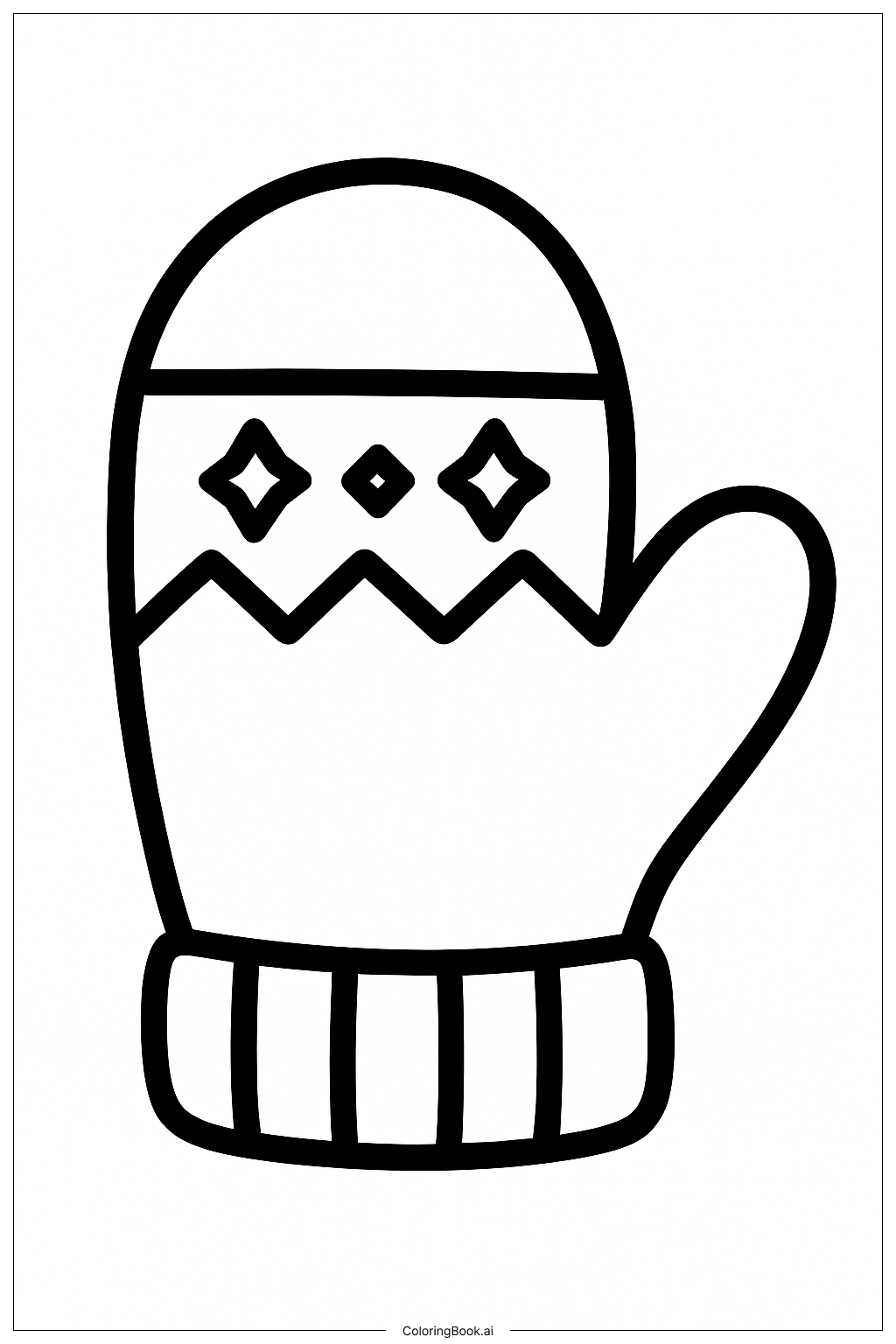 Orange Cozy Mitten Coloring Page