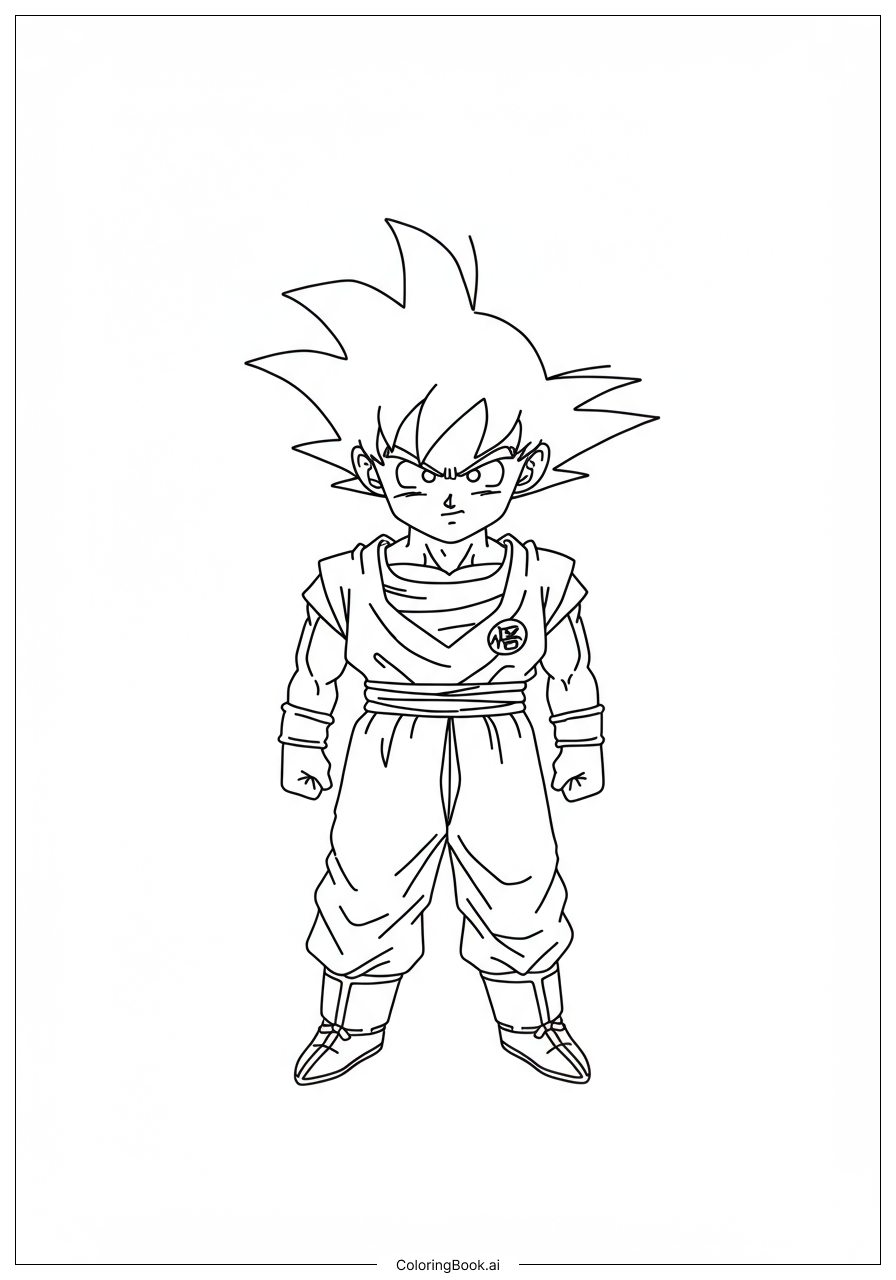  Página para colorir de Goku Super Saiyan Blue Carregando Poder 