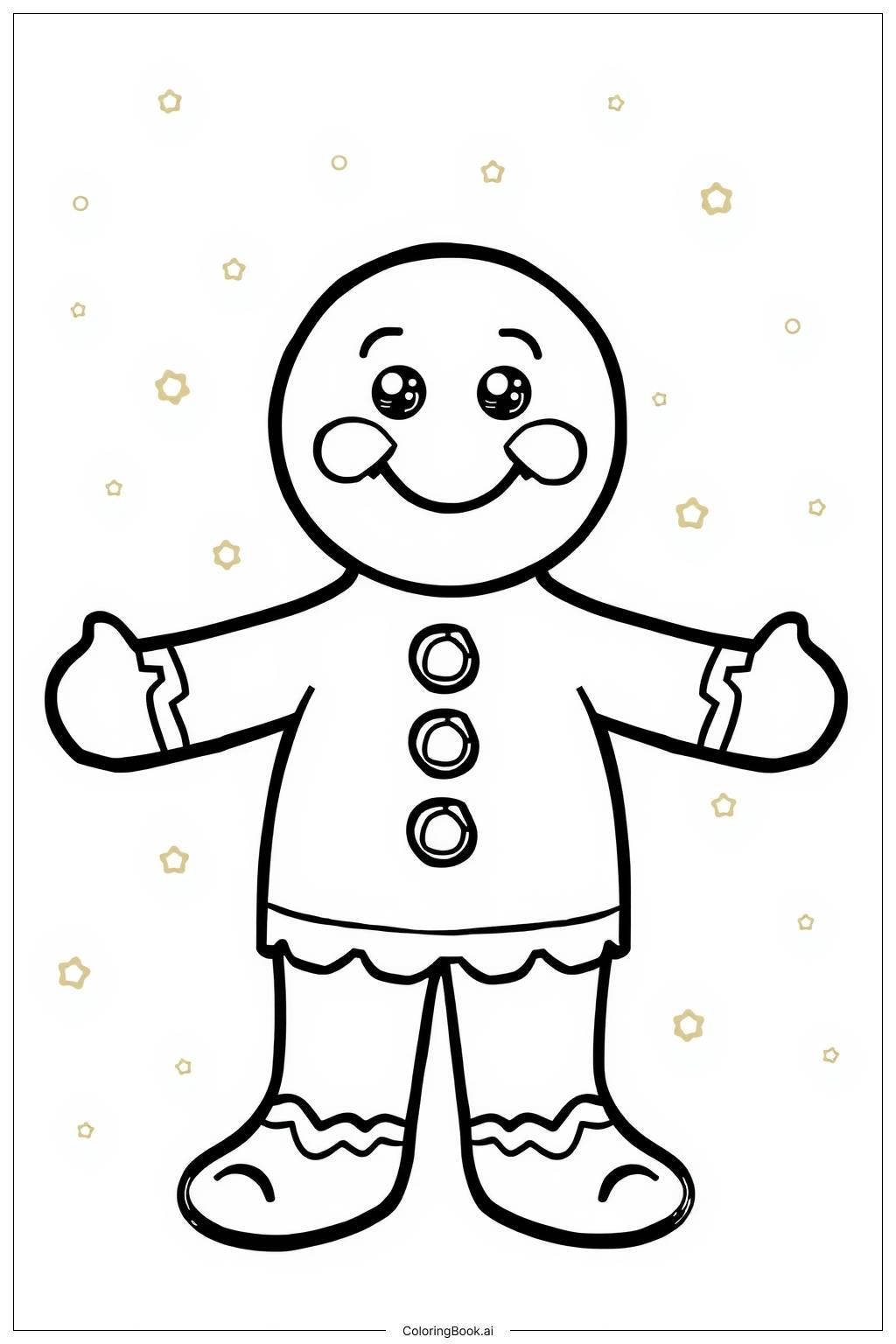  Smiling Gingerbread Man Coloring Page 