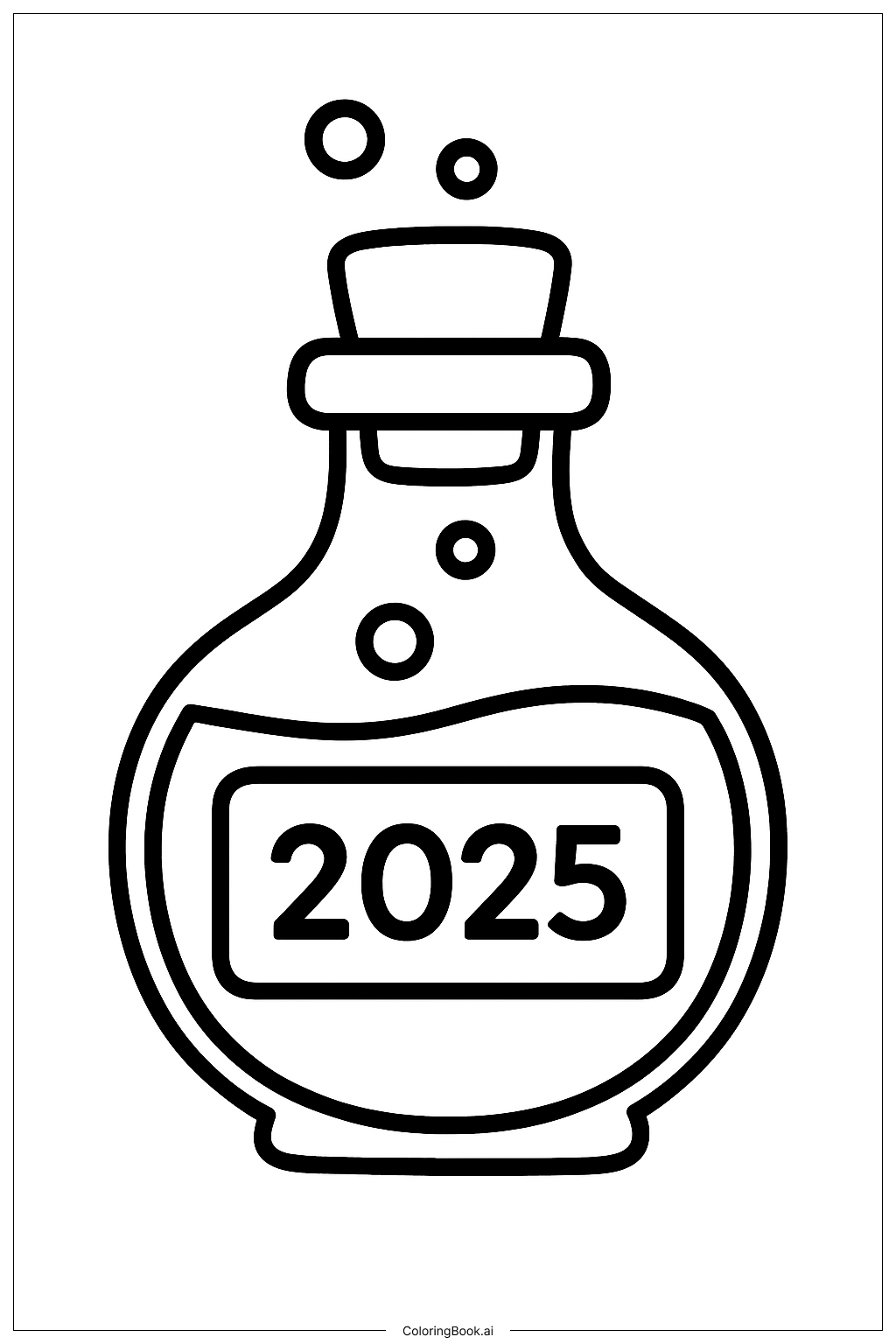  Ein Halloween Zaubertrankfläschchen 2025 Ausmalseite 