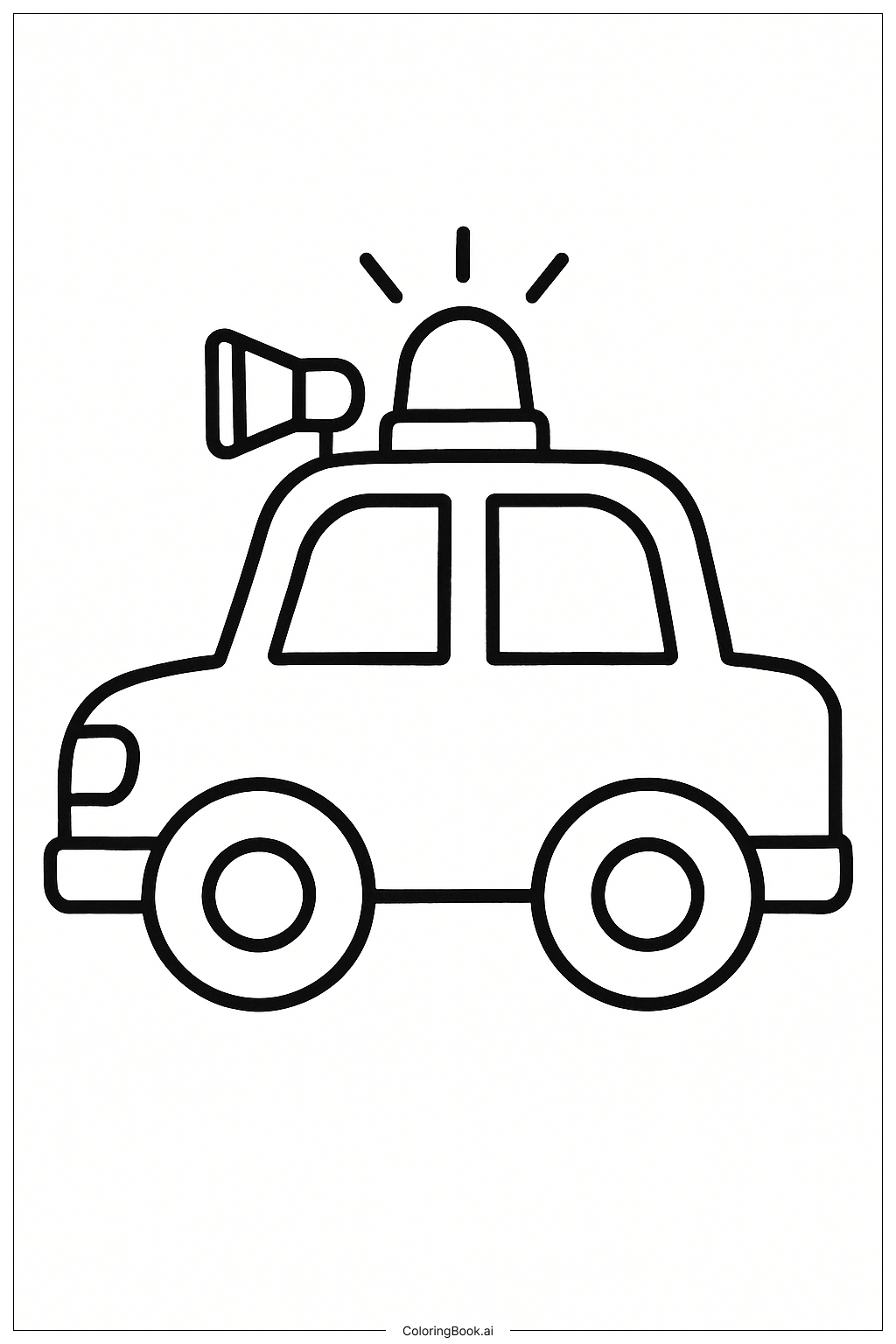  Police Car Siren Details Coloring Page 