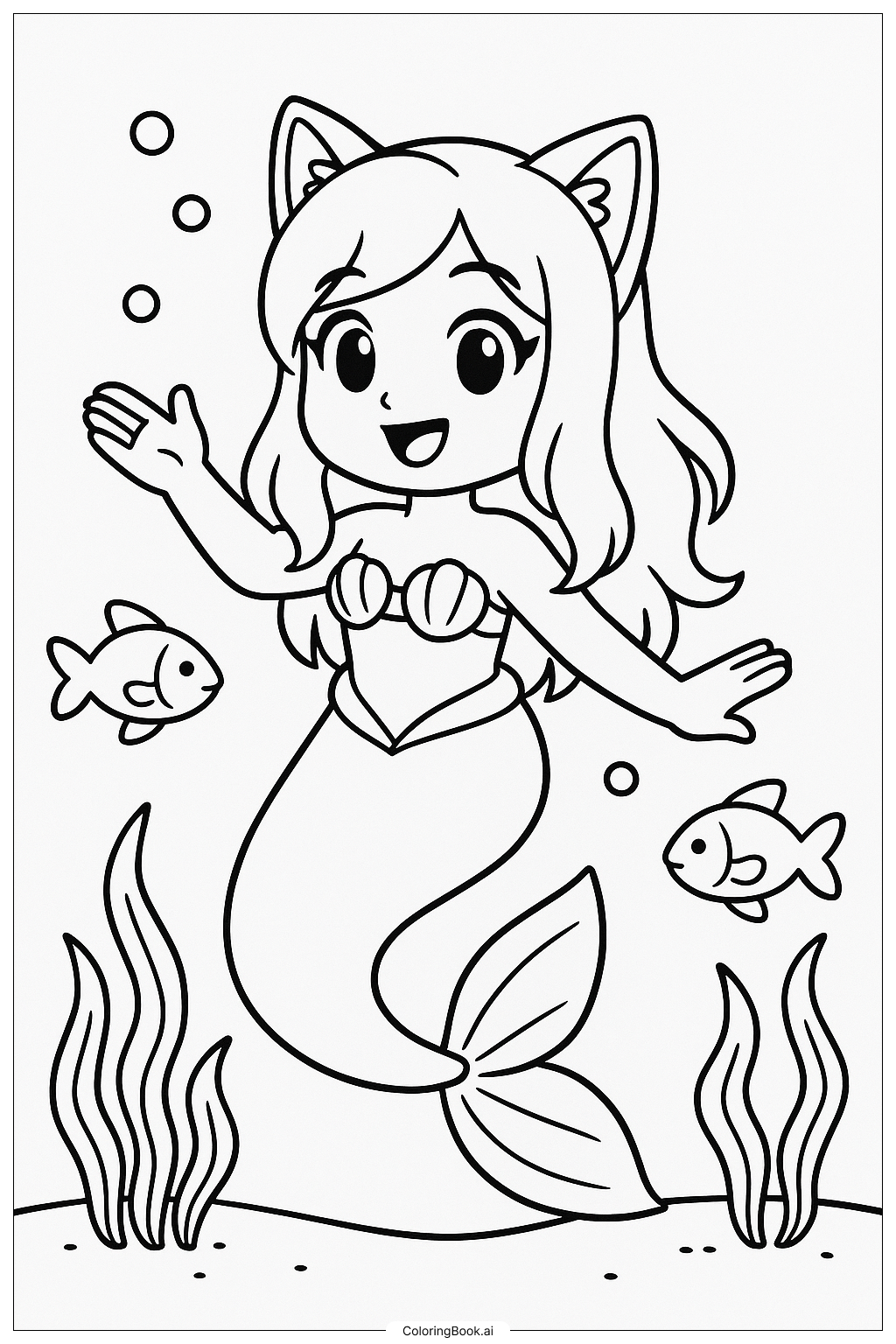  Aphmau In Her Mermaid Form Swimming Coloring Page 