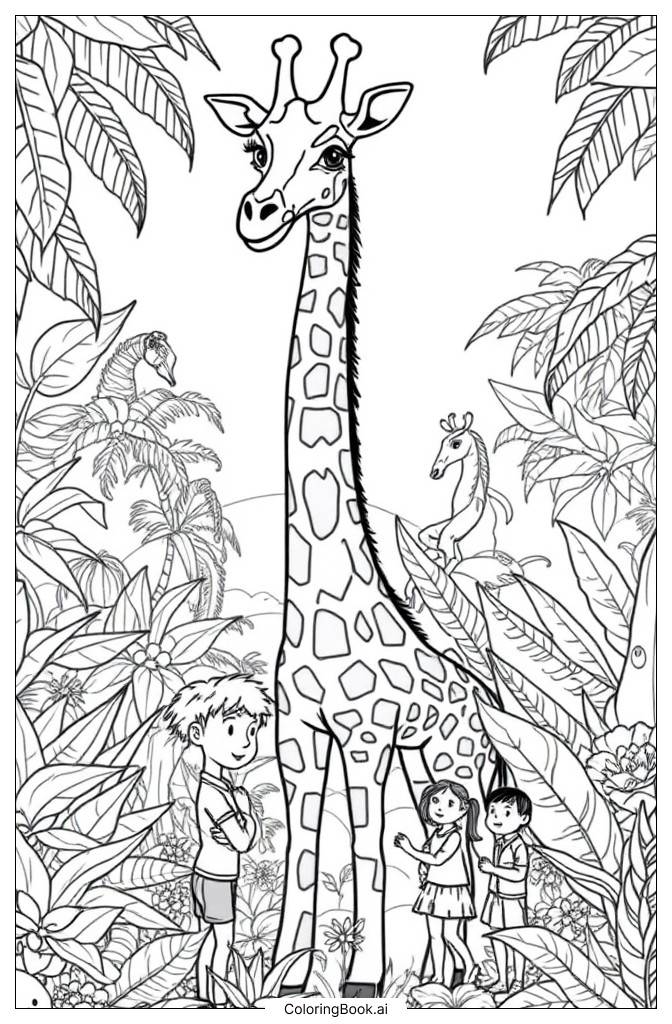  Página para colorir de Geoffrey, a girafa 