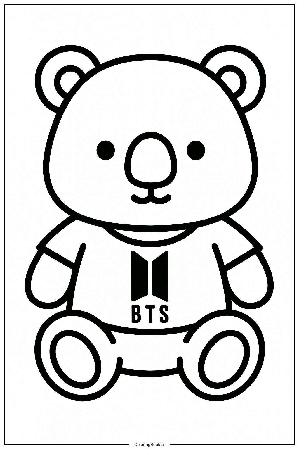 Page de coloriage Un mignon animal cartoon BTS 