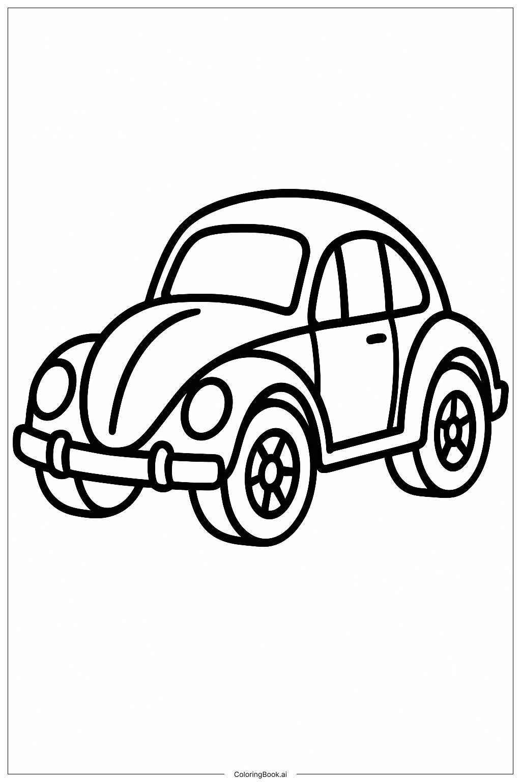  A Cute Hot Wheels Beetle Car Coloring Page 