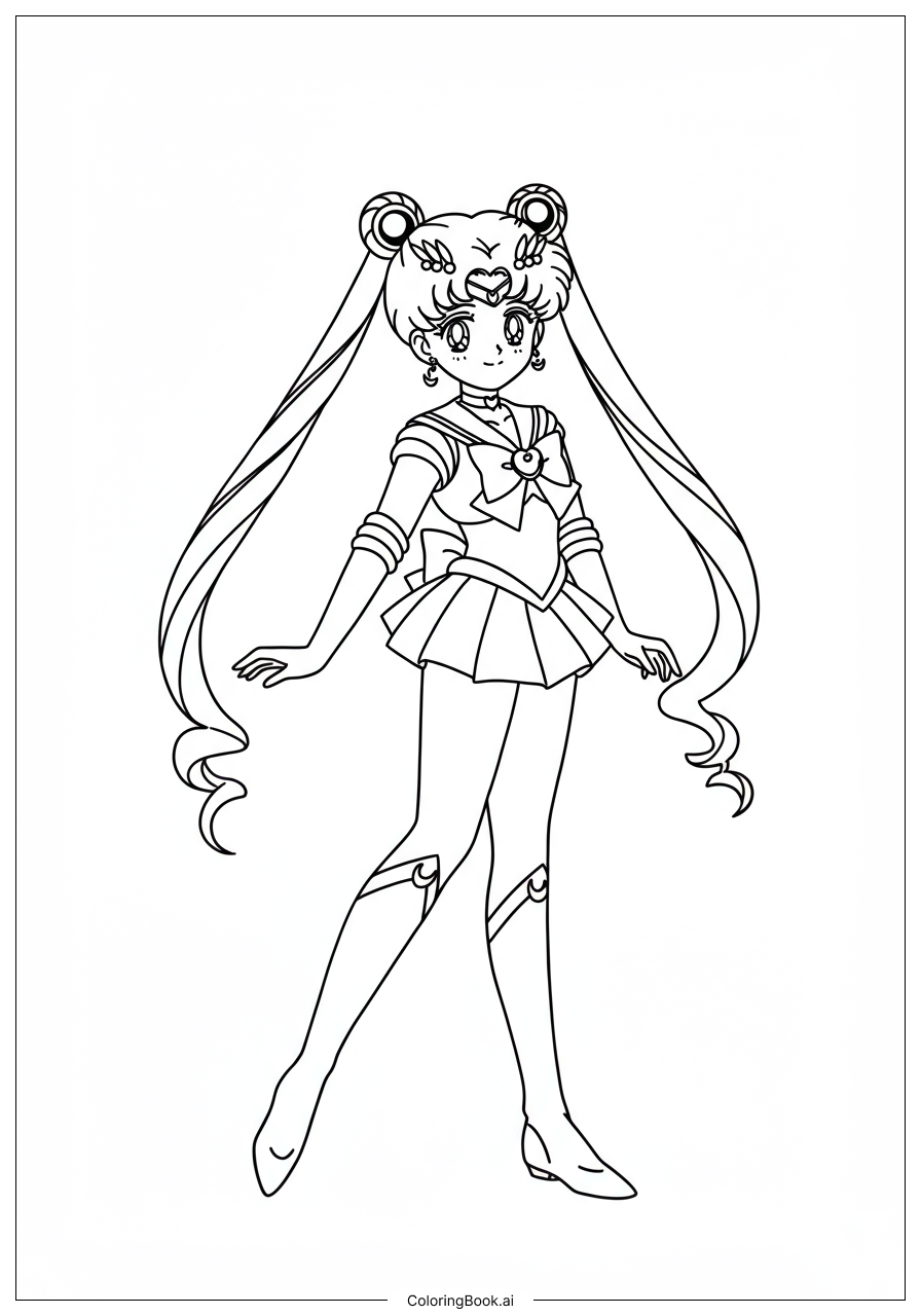  Sailor Moon Standing Coloring Page 