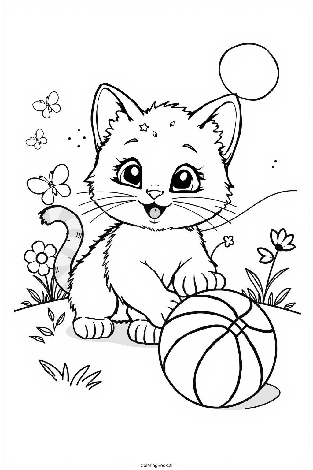  Page de coloriage chaton 