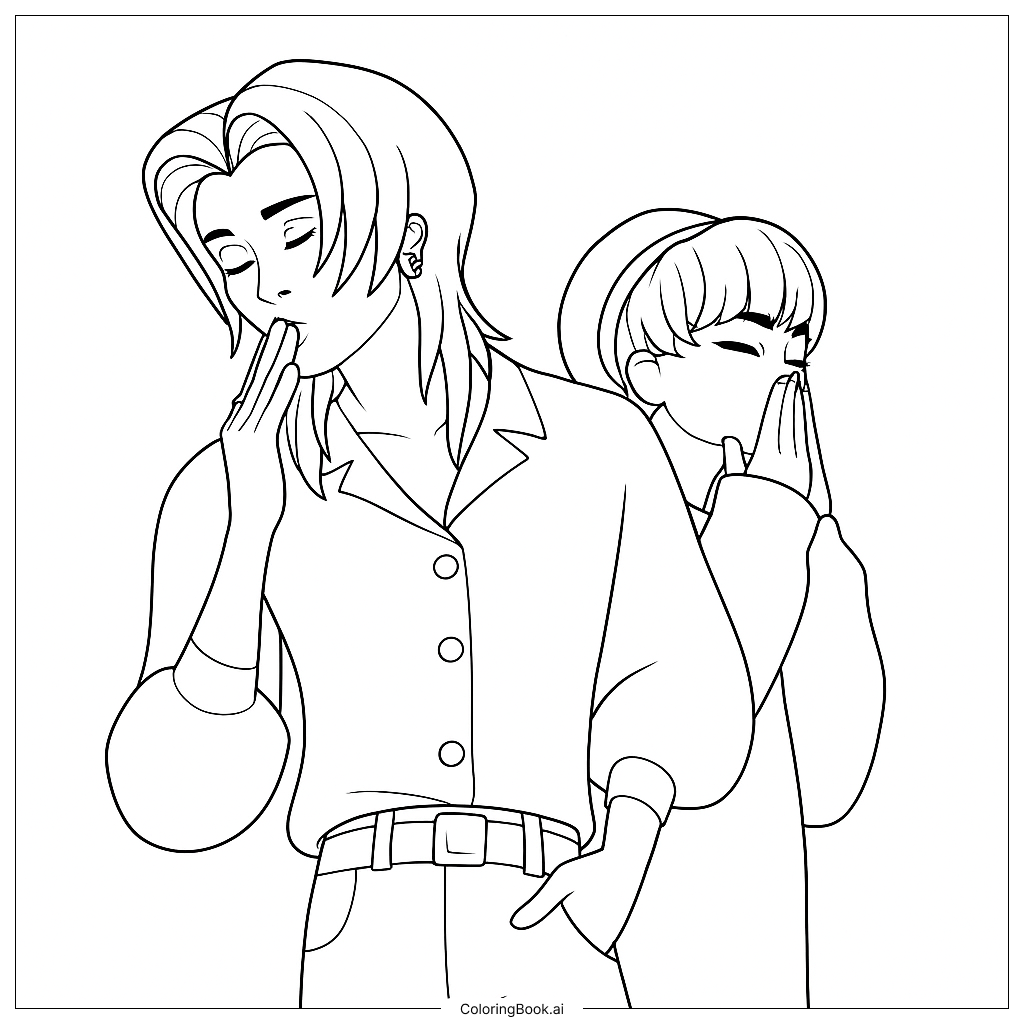  Romance Saja 和 Baby Saja填色页 