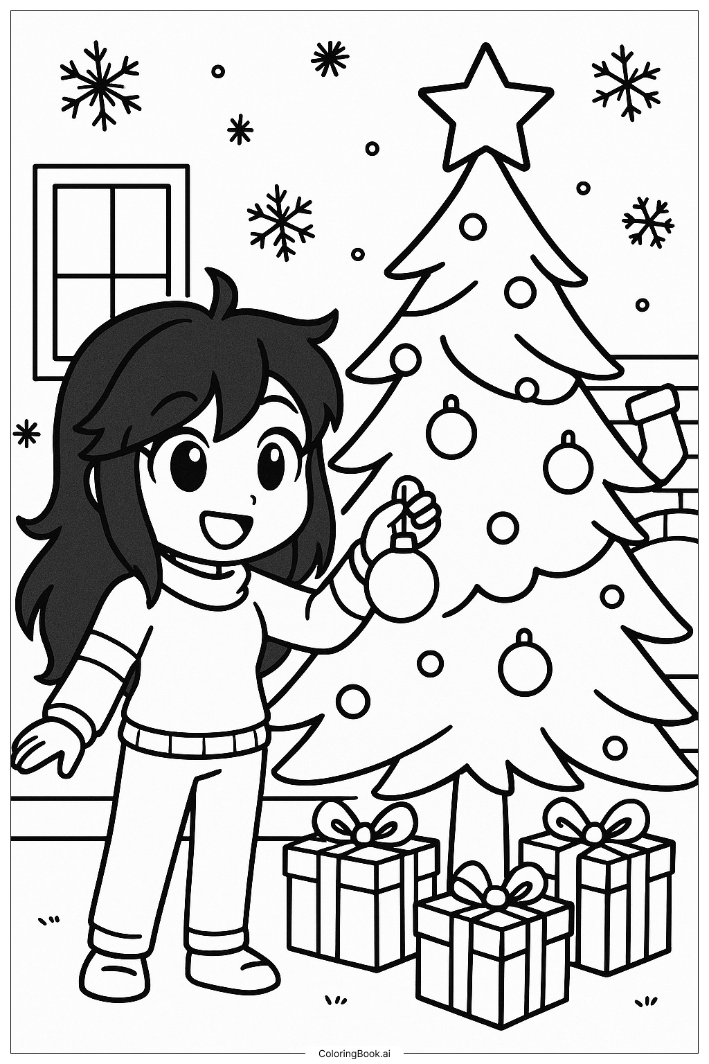  Aphmau Decorating A Christmas Tree Coloring Page 