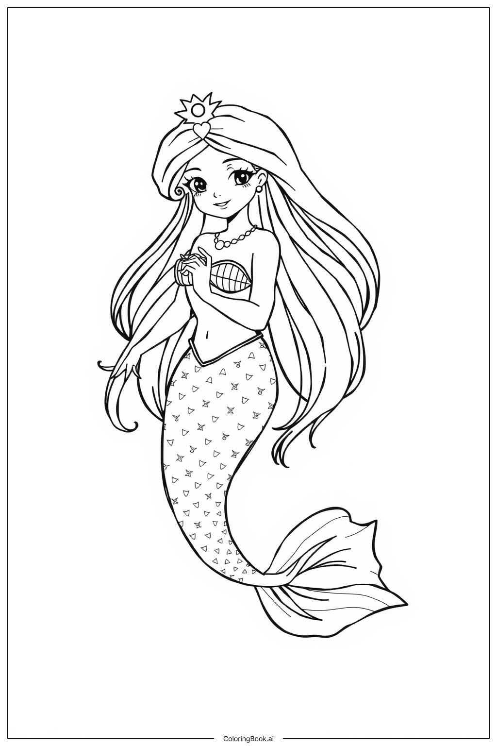  ariel collecting treasures in her grotto Coloring Page 