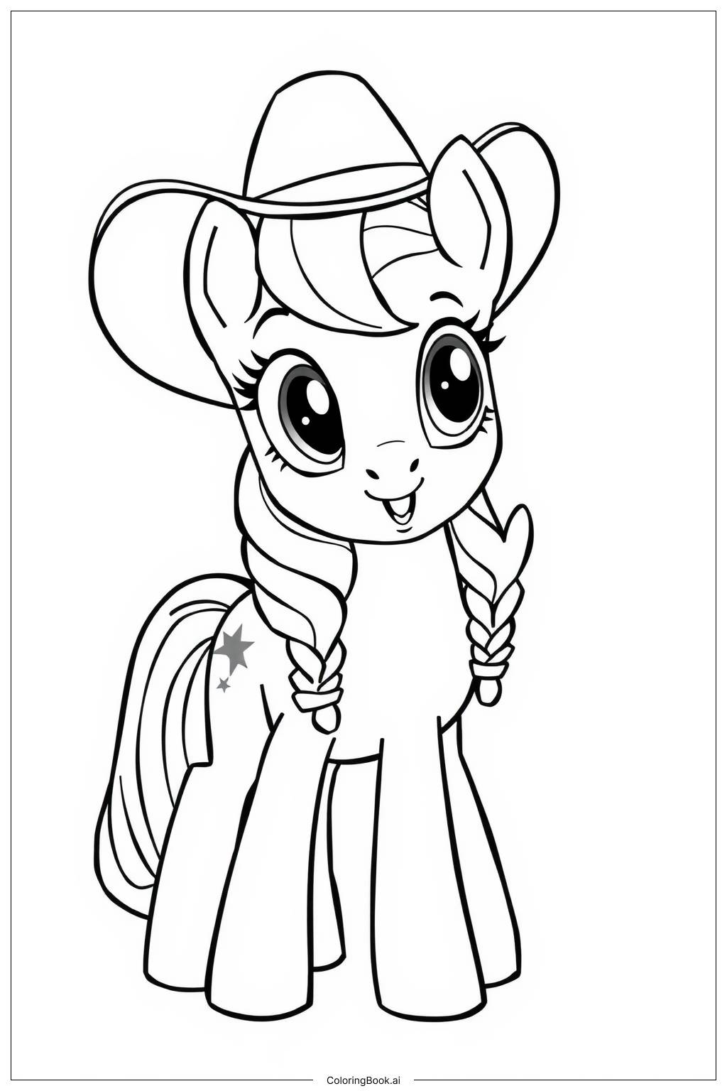  Applejack in a Field Coloring Page 