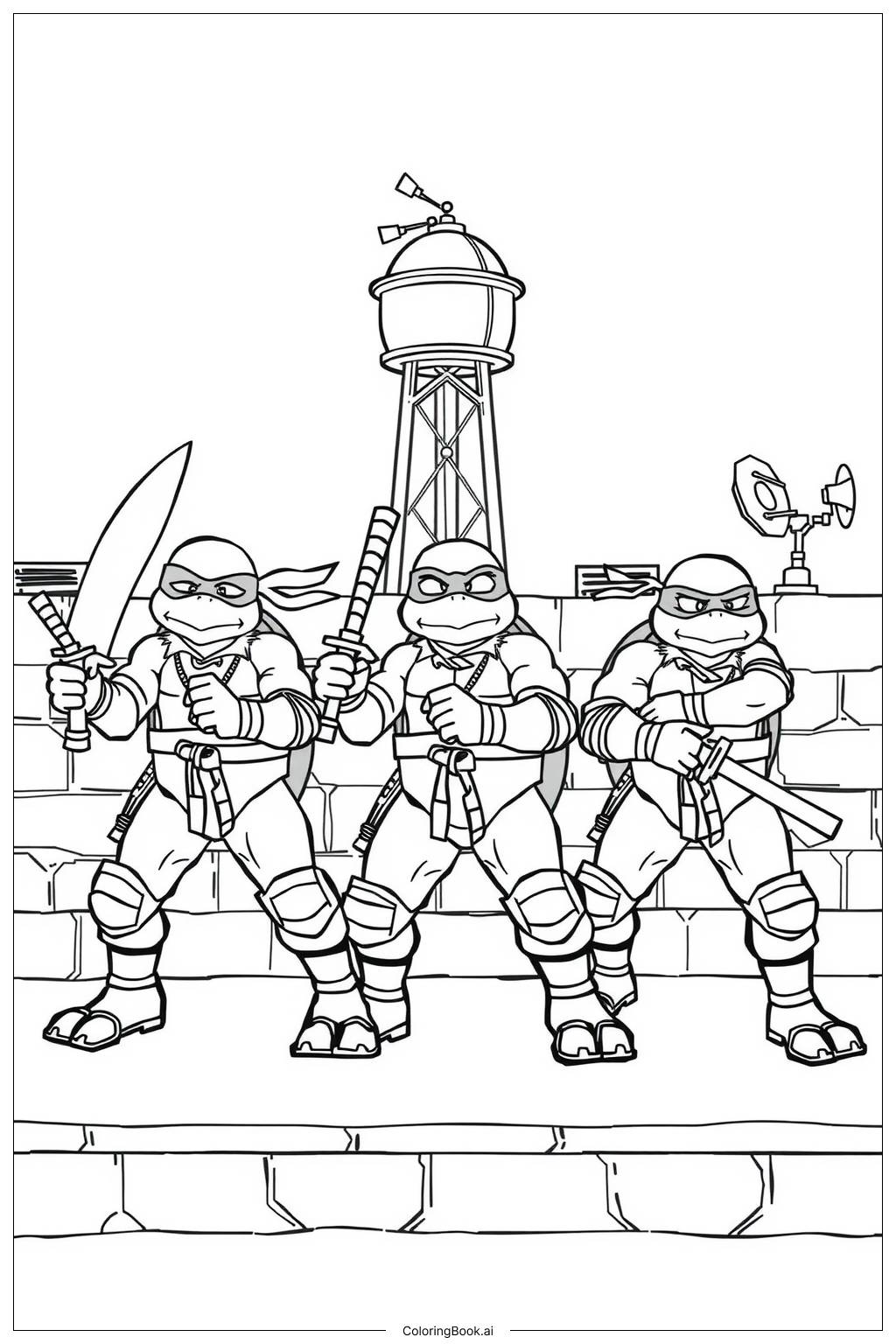  Page de coloriage le voyage d'amitié et de confiance des tortues ninja-2 