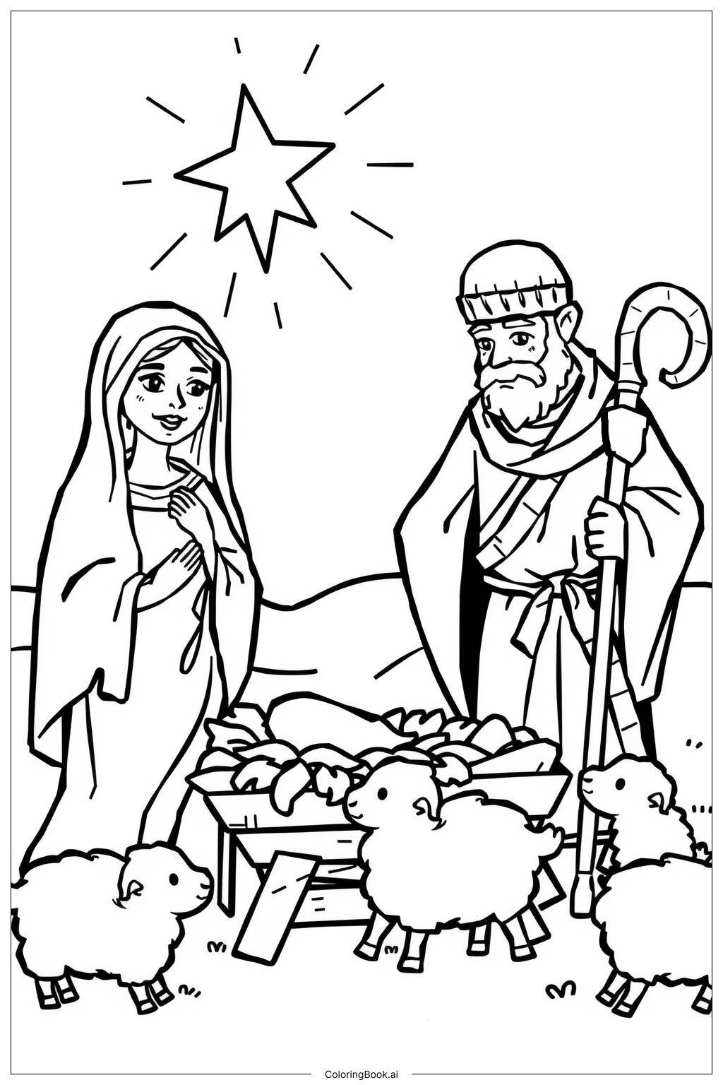  Bible Christmas Celebration Coloring Page 