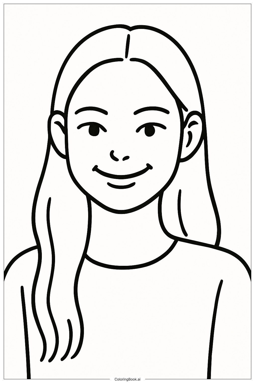  Blackpink Jennie's Cute Smile Portrait Coloring Page 