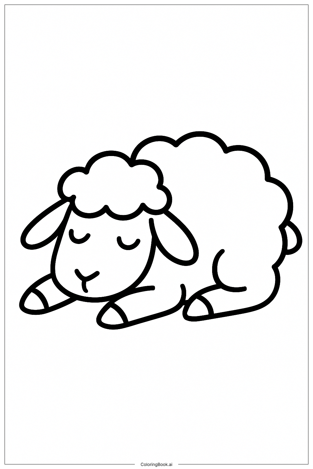  Schlafendes Krippenschaf Ausmalseite 