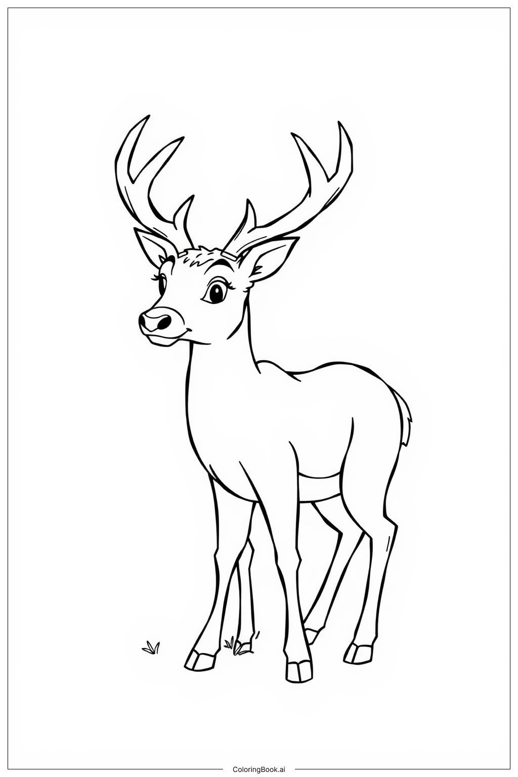  Page de coloriage Chasse au cerf de forêt 