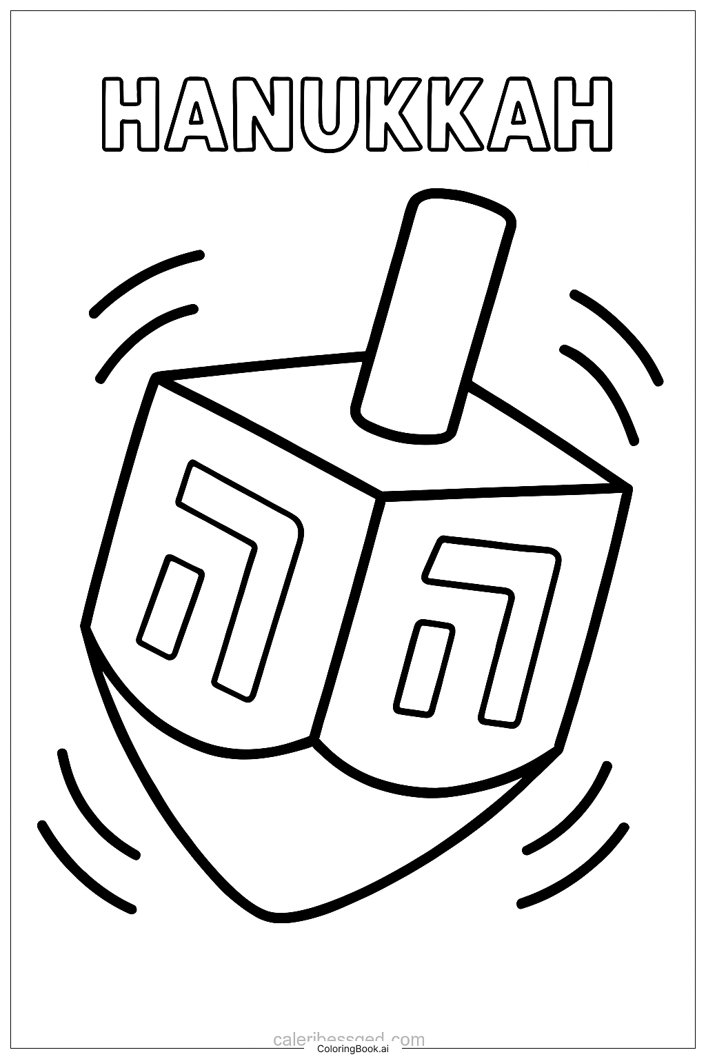  Hanukkah Dreidel Spinning Game Coloring Page 