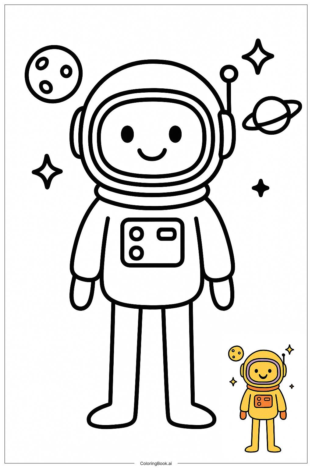  Sticky Lankybox Wearing Astronaut Helmet Coloring Page 