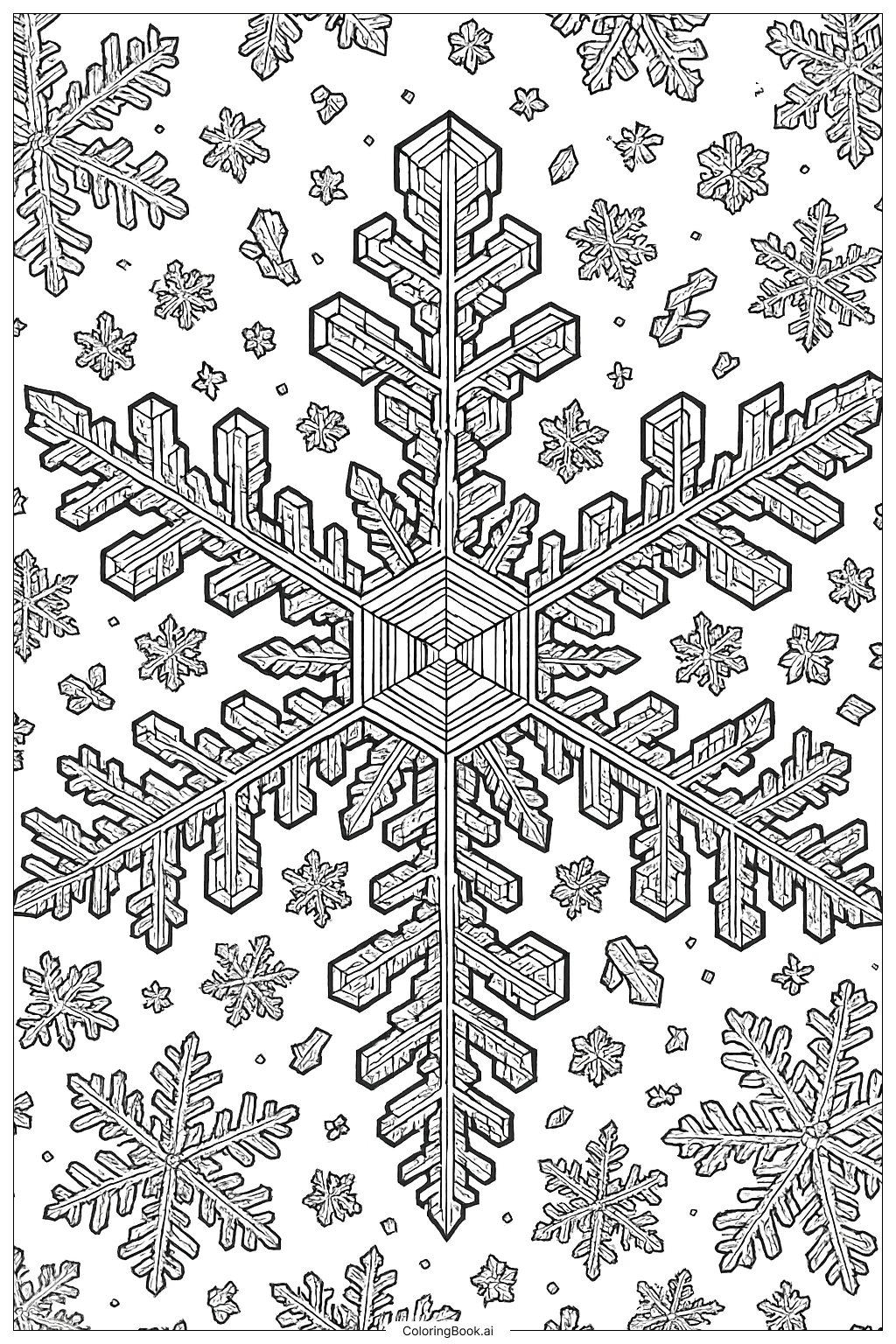  Microscopic View Of A Snowflake Coloring Page 