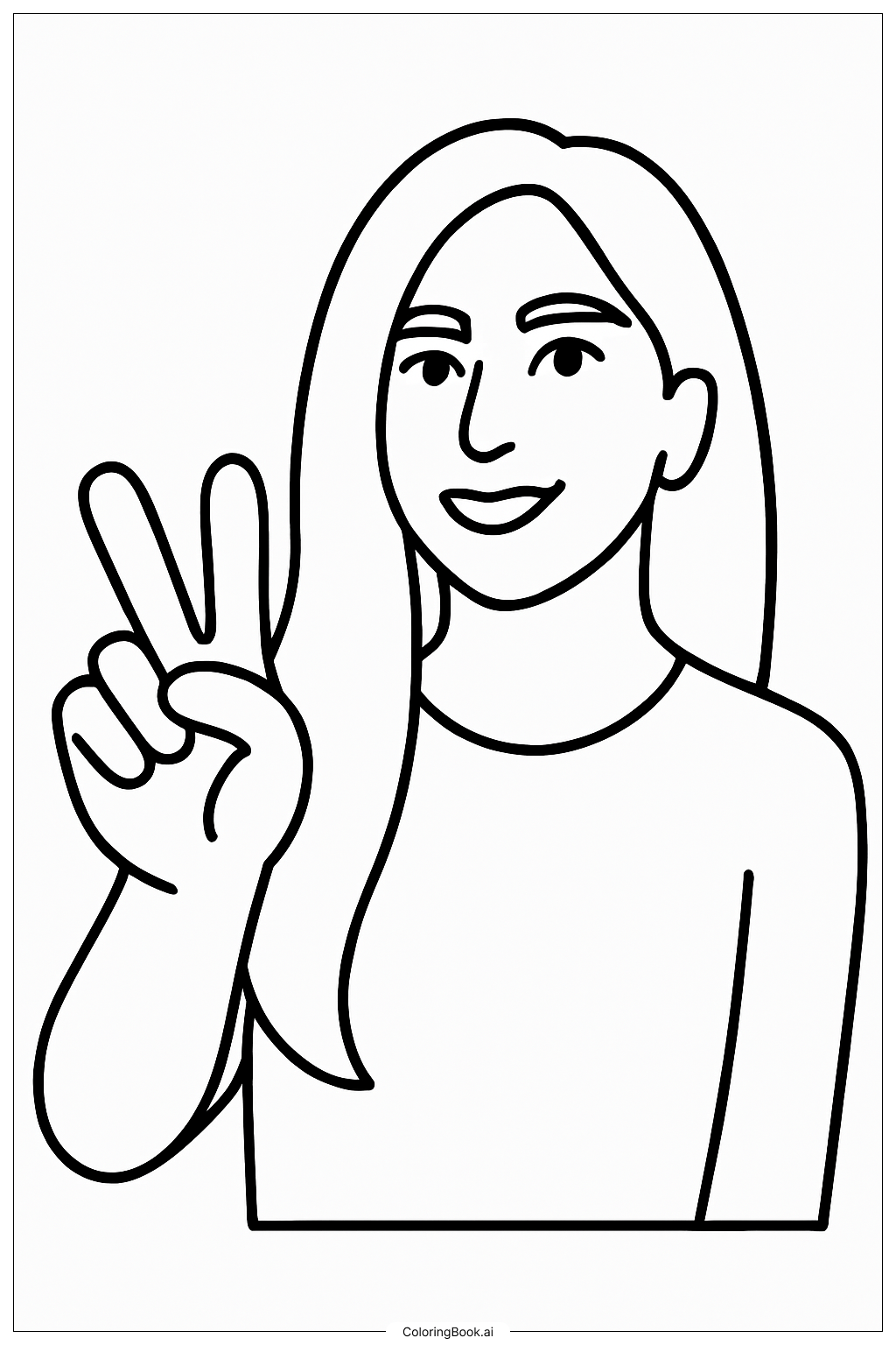 Lady Gaga Making A Peace Sign Coloring Page 