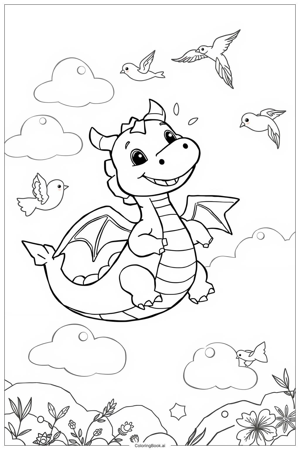  Page de coloriage Leçons de dressage de dragon 