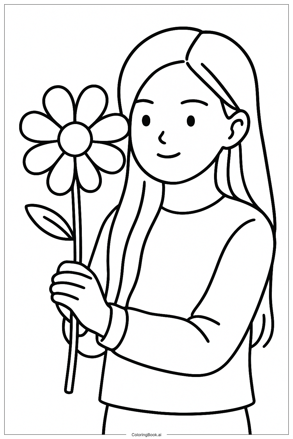  Blackpink Rosé With A Flower Coloring Page 