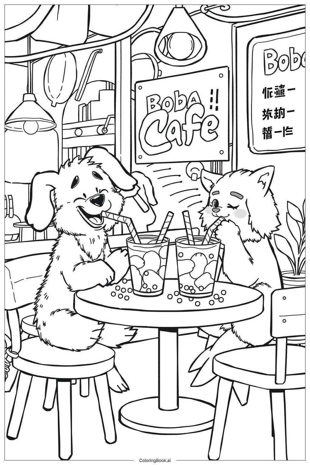  Boba Tea Picnic-2 Coloring Page 