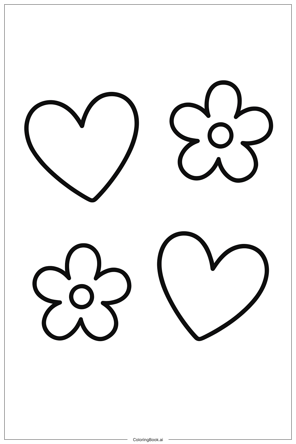 Simple Hearts and Flowers