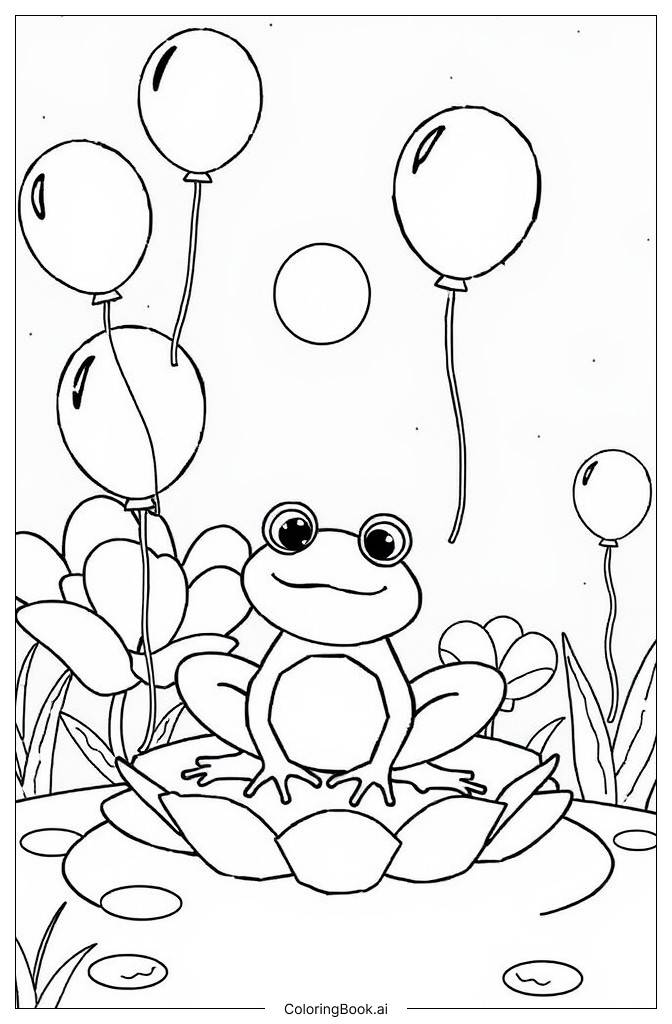  Page de coloriage Carnaval de Grenouilles de Conte de Fées 