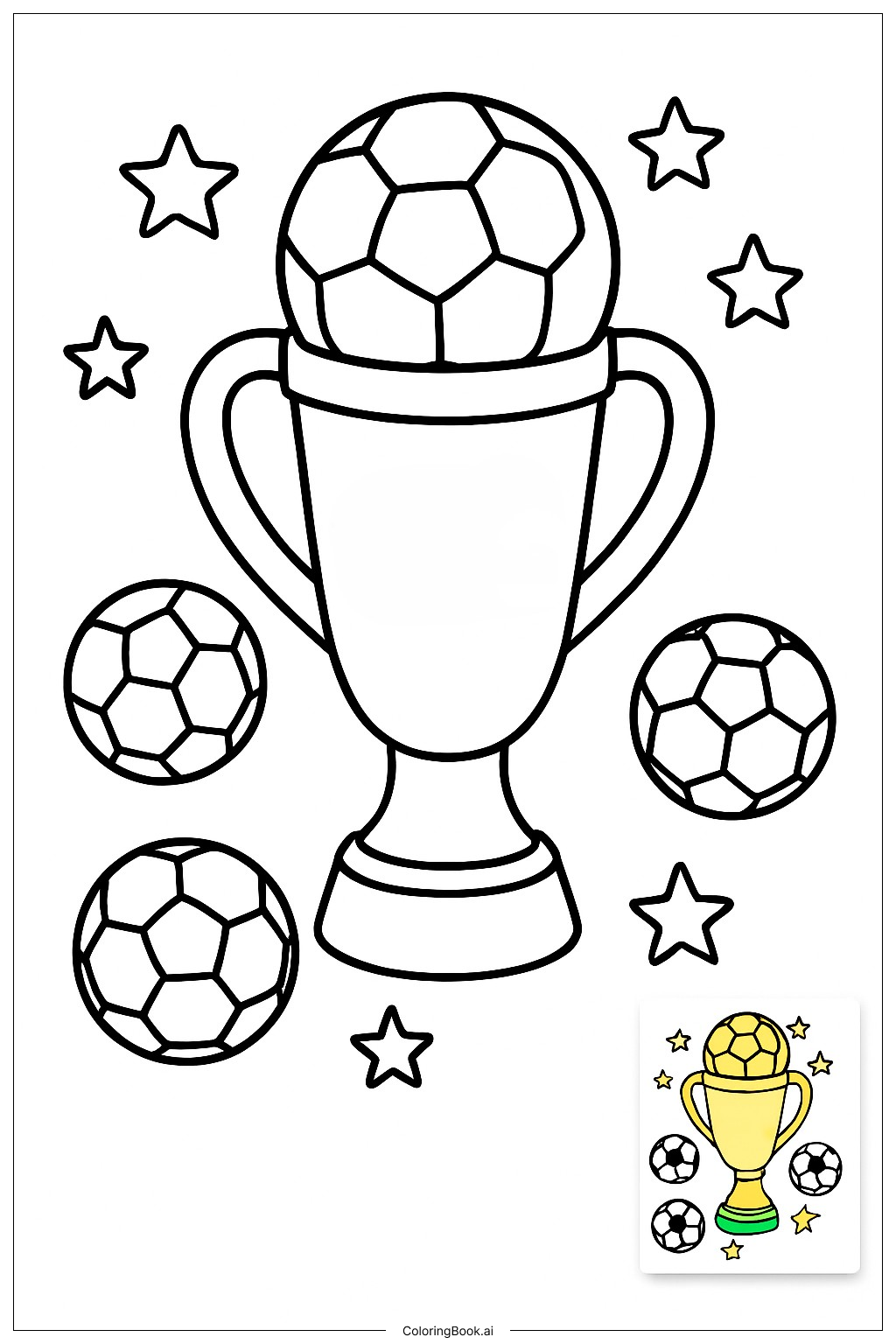  Page de coloriage Trophée de la Coupe du Monde de Football 