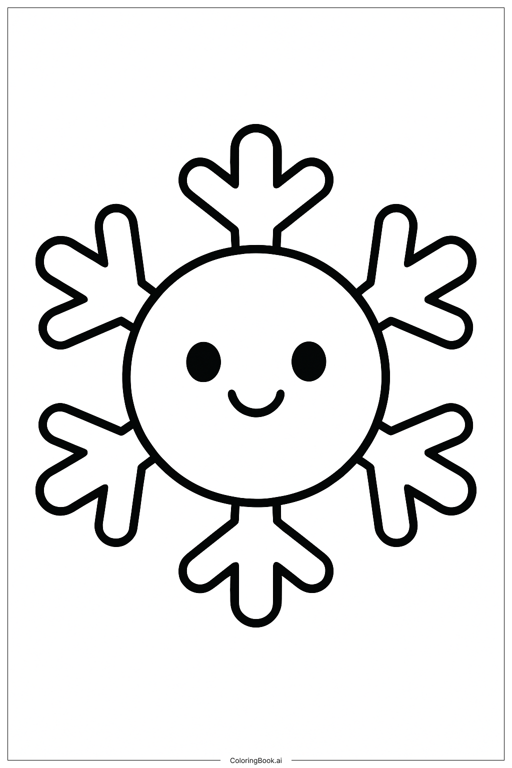  Cute Cartoon Snowflake Coloring Page 