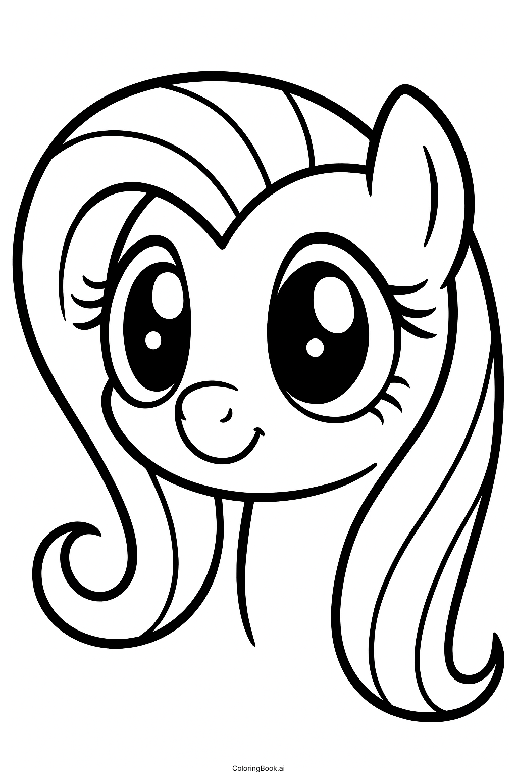  Trang tô màu Cận Cảnh Đôi Mắt Hiền Hậu Của Fluttershy 