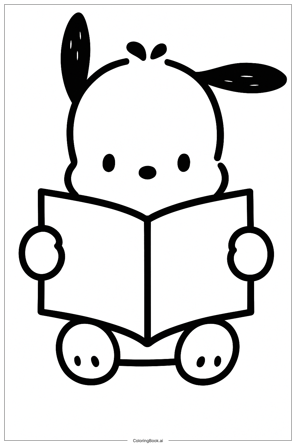 Pochacco 拿書著色頁