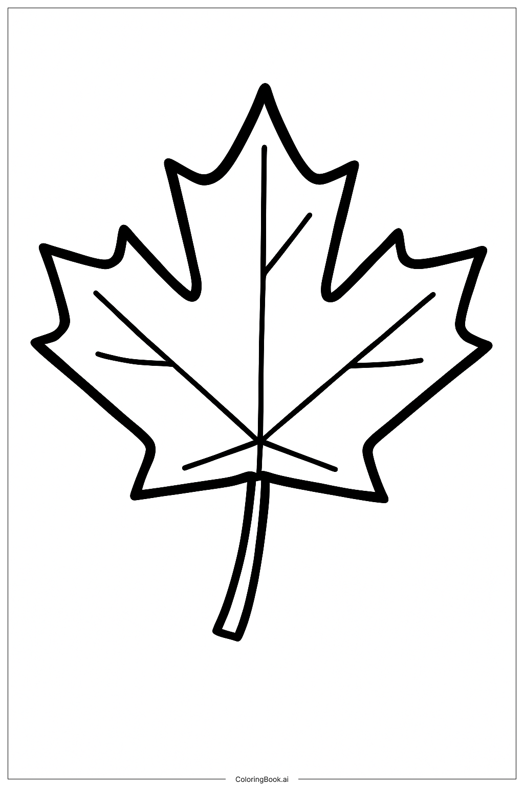  Página para colorear de Hoja de arce de Acción de Gracias 