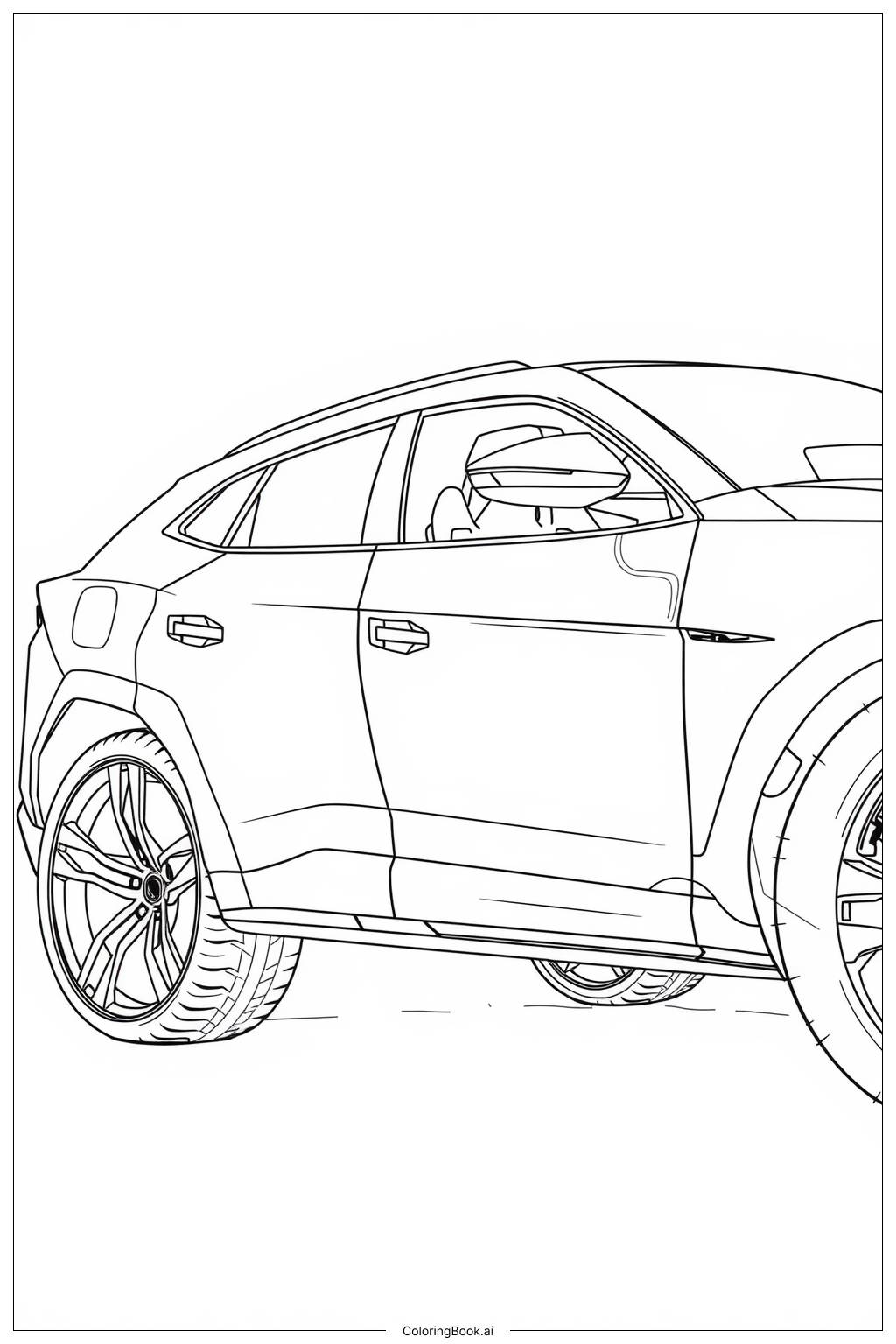  Simple Urus Side View Coloring Page 