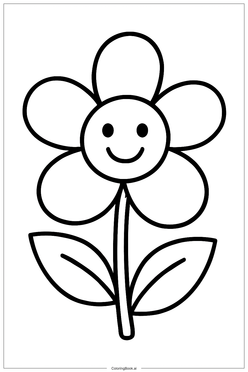  Página para colorir de Uma Cena de Jardim Simples e Fácil 