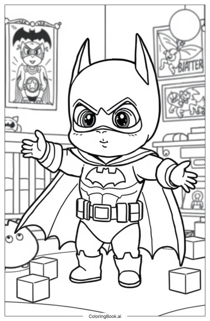  Page de coloriage Bébé Batman 