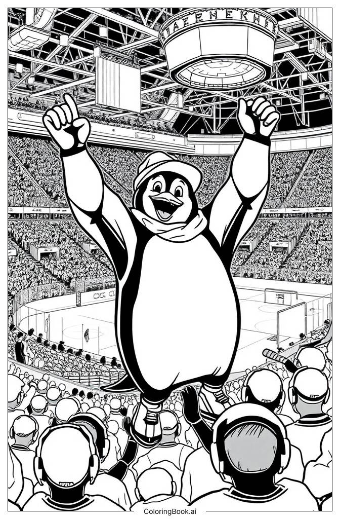  Página para colorear de Fan de los Pingüinos de Pittsburgh 