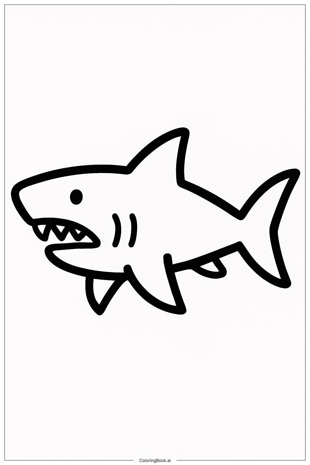  Einfache Megalodon Kontur Ausmalseite 