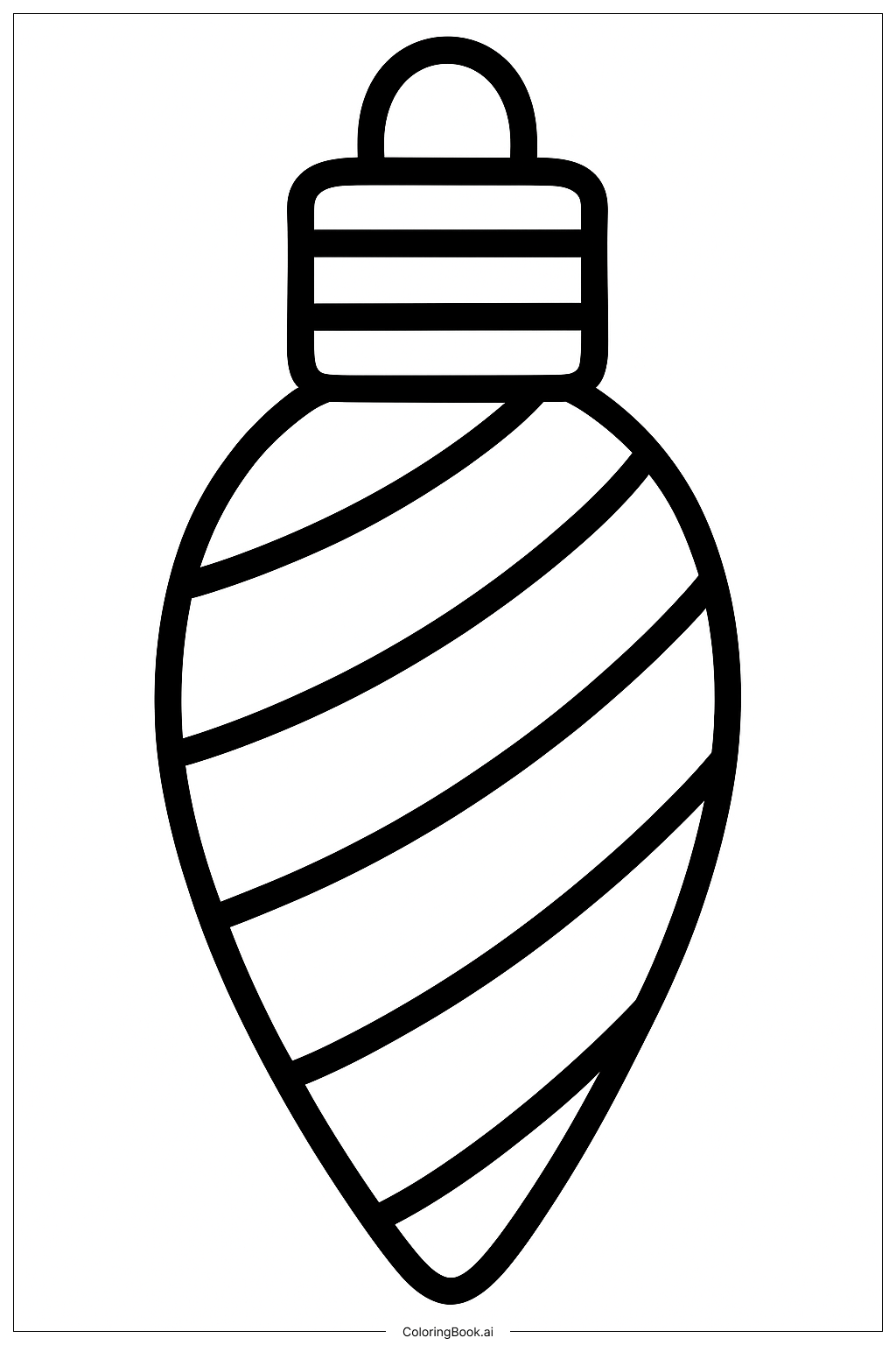  줄무늬 크리스마스 전구 색칠공부 페이지 