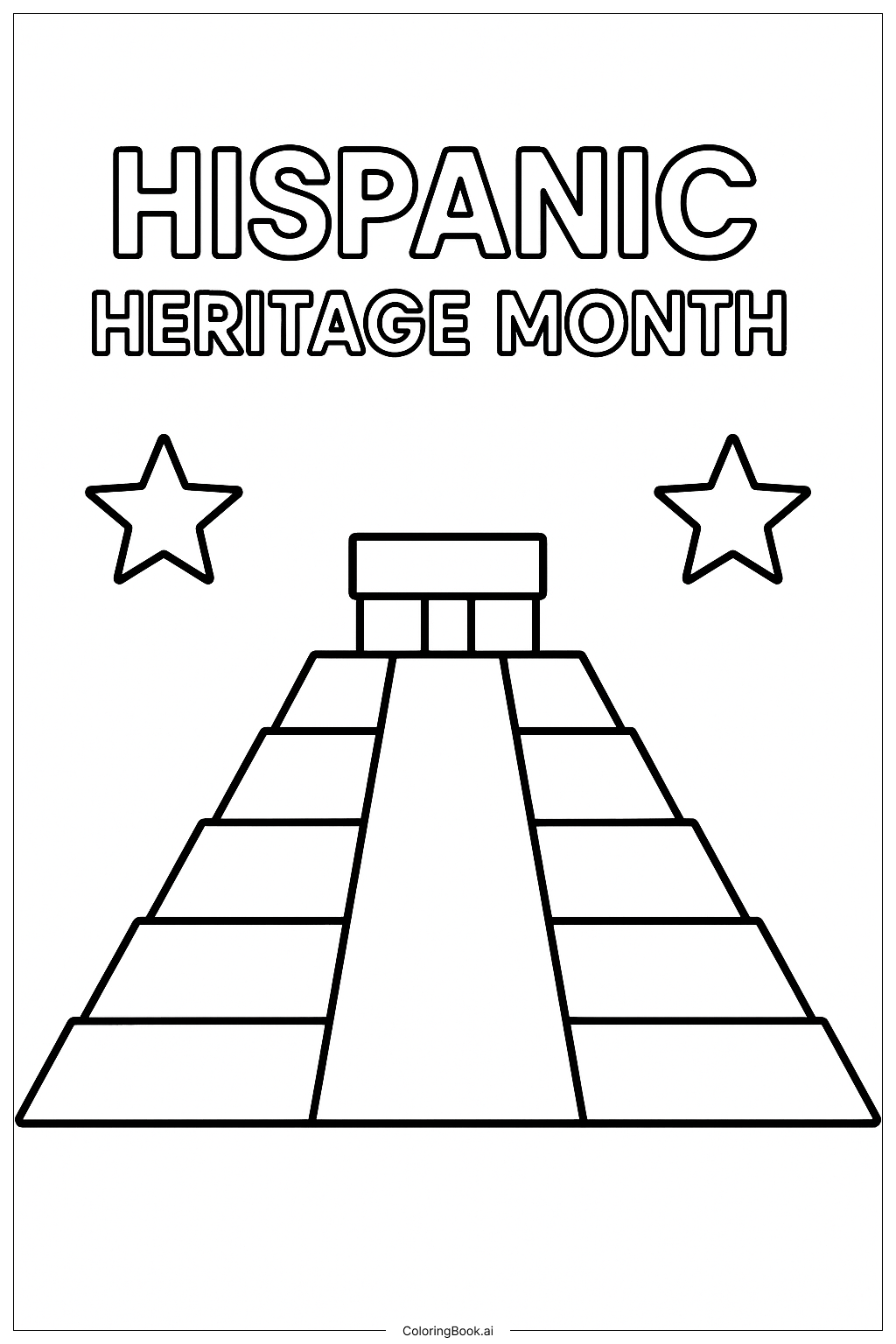  Eine Pyramide zum Hispanic Heritage Month Ausmalseite 