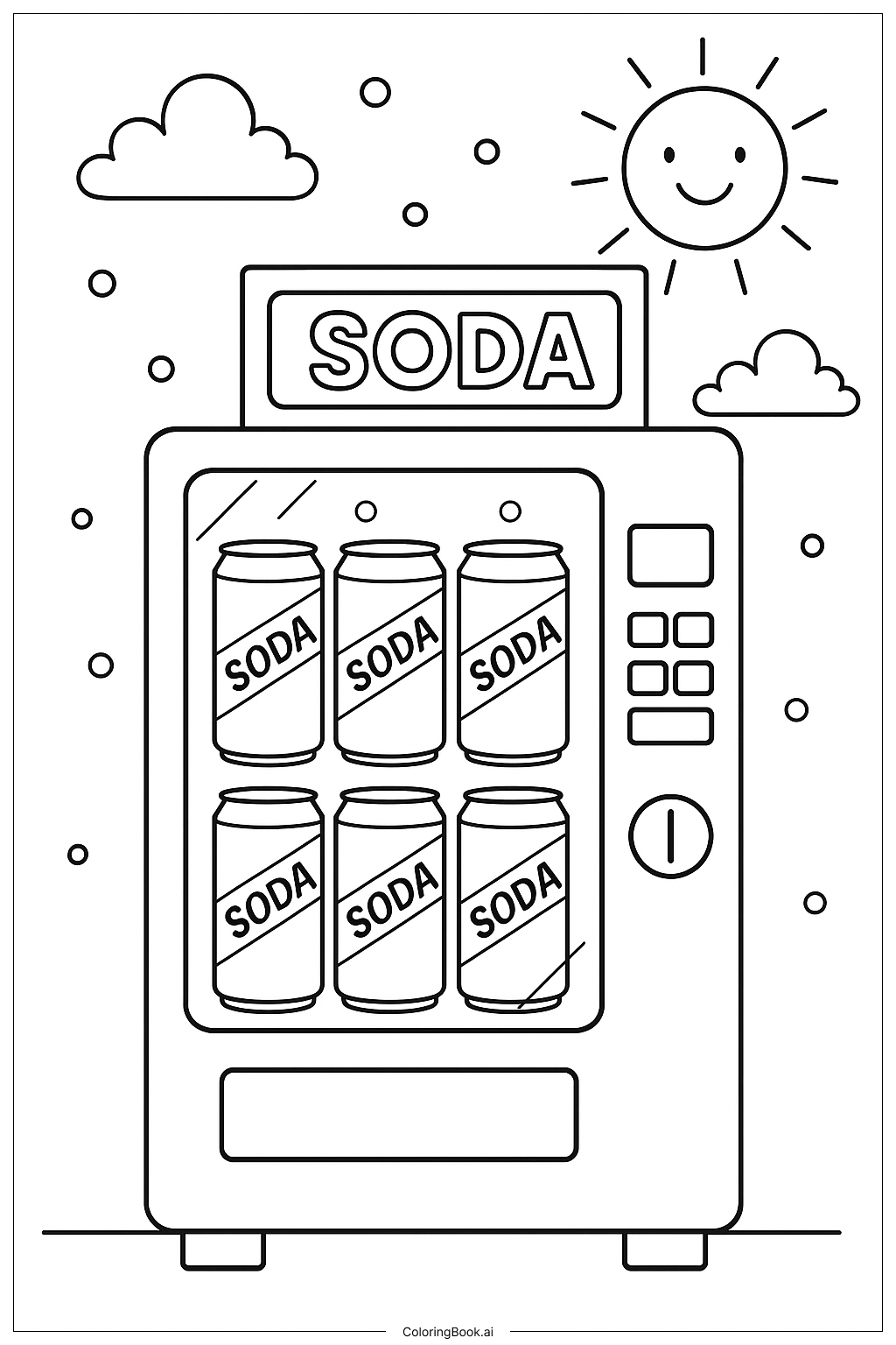  Soda Pop Vending Machine Coloring Page 