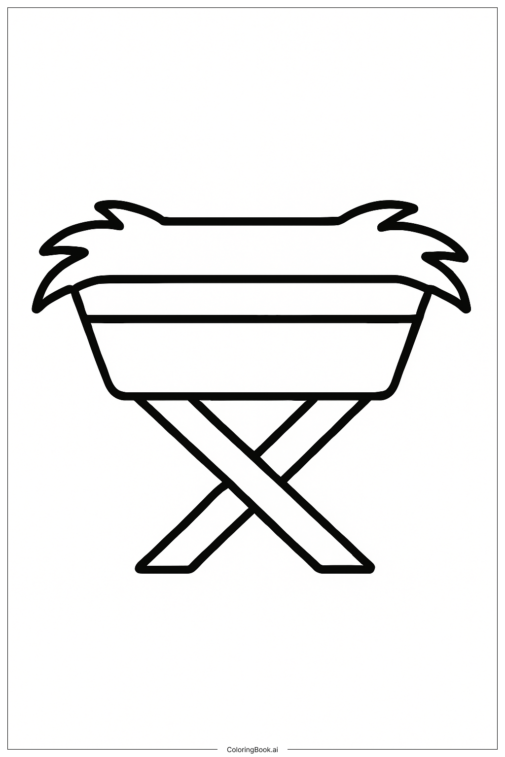  Leere Krippe der Geburt Ausmalseite 