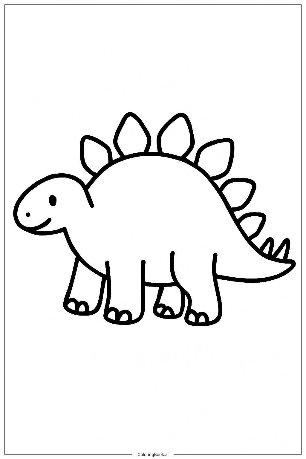 Stegosaurus Doodle Stil Ausmalseite
