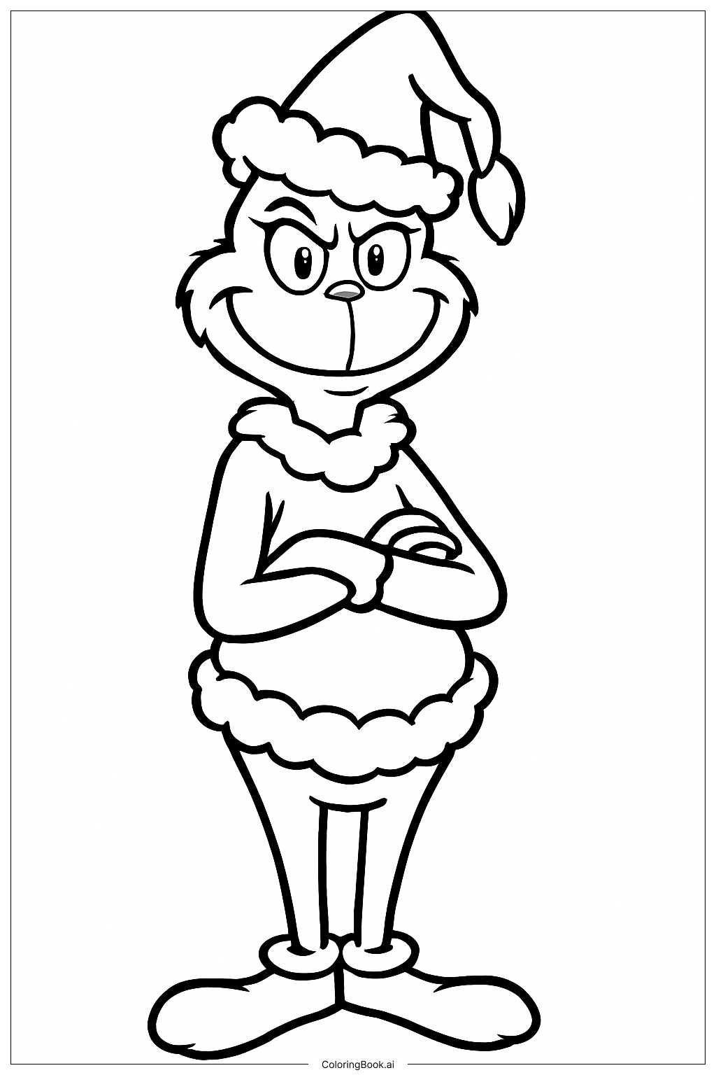  The Grinch Wearing Santa Hat Coloring Page 